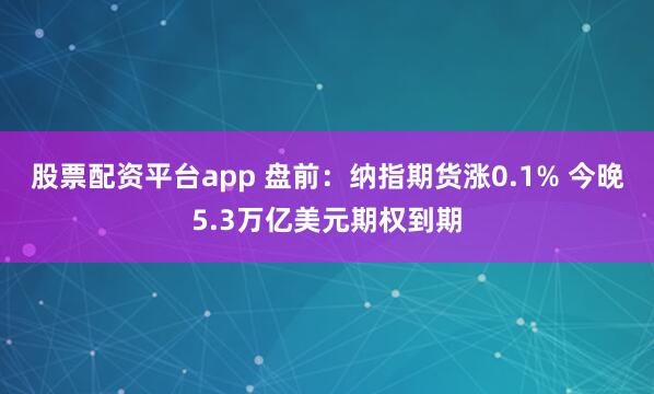 股票配资平台app 盘前：纳指期货涨0.1% 今晚5.3万亿美元期权到期